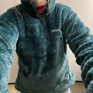 Columbia Jade Teal Sherpa Half Zip Sweater